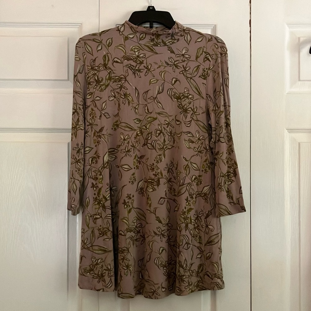 LOGO by Lori Goldstein Floral Print Mockneck